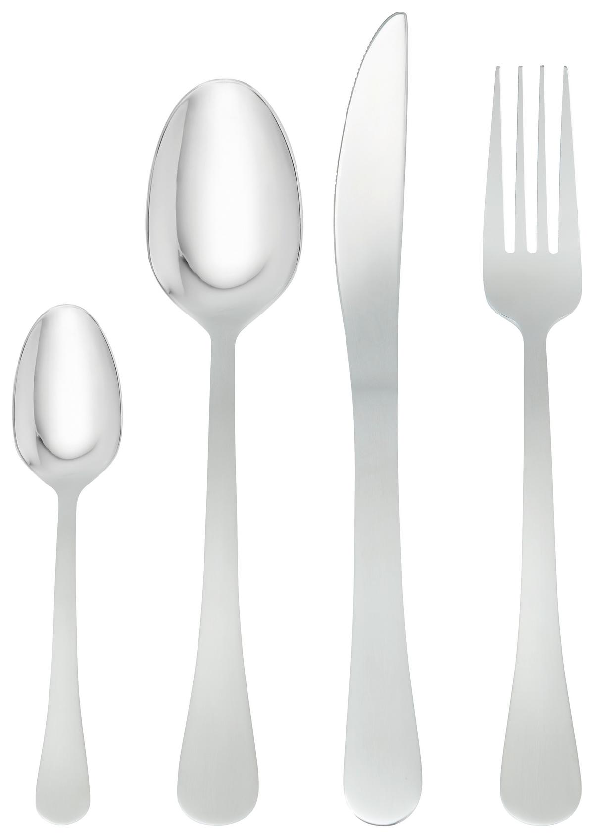 Sada příborů LEON, pro 6 osob - barvy nerez oceli, Konvenční, kov - Mömax