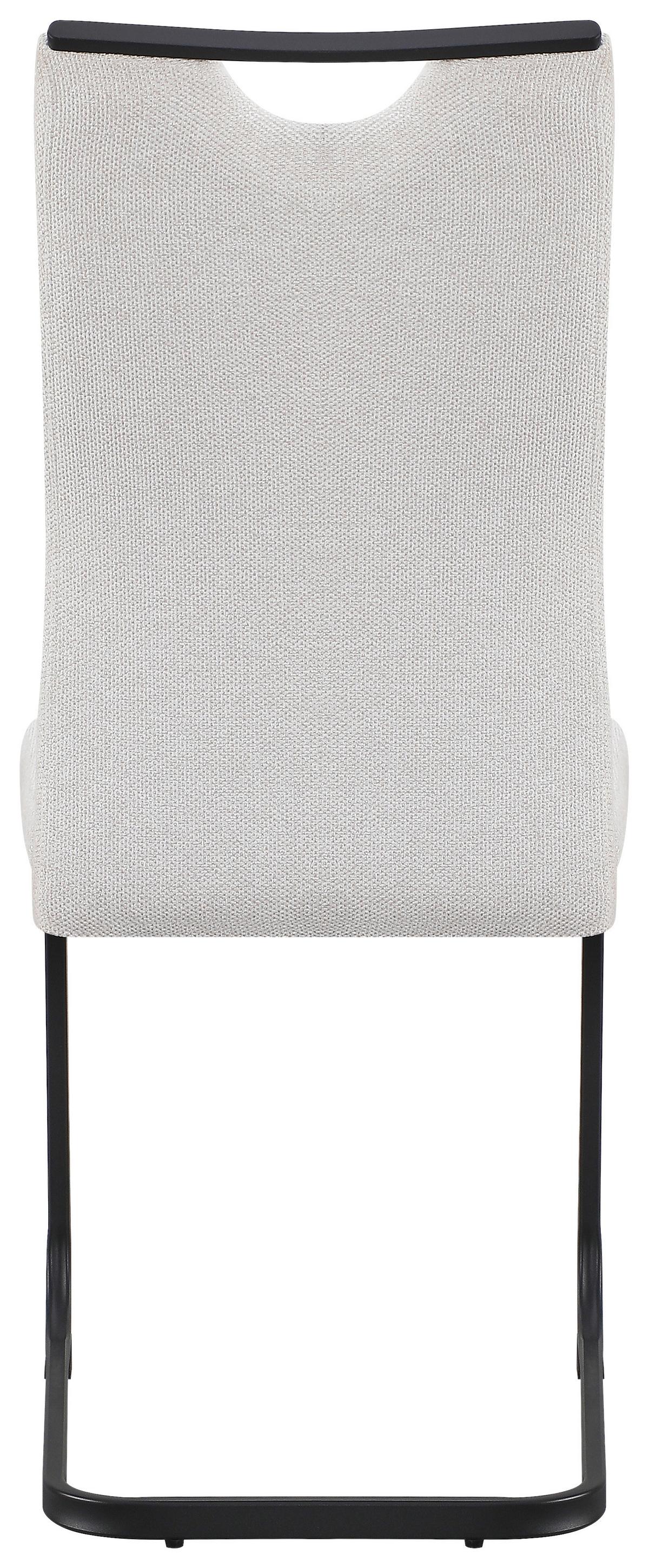 Schwingstuhl Maya Webstoff beige, B: 58cm - Beige/Schwarz, Trend, Textil/Metall (58/98/43cm)