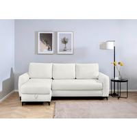 Ecksofa Moli, Creme S: 236x148 cm - Creme/Schwarz, Design, Textil (236/148cm) - MID.YOU