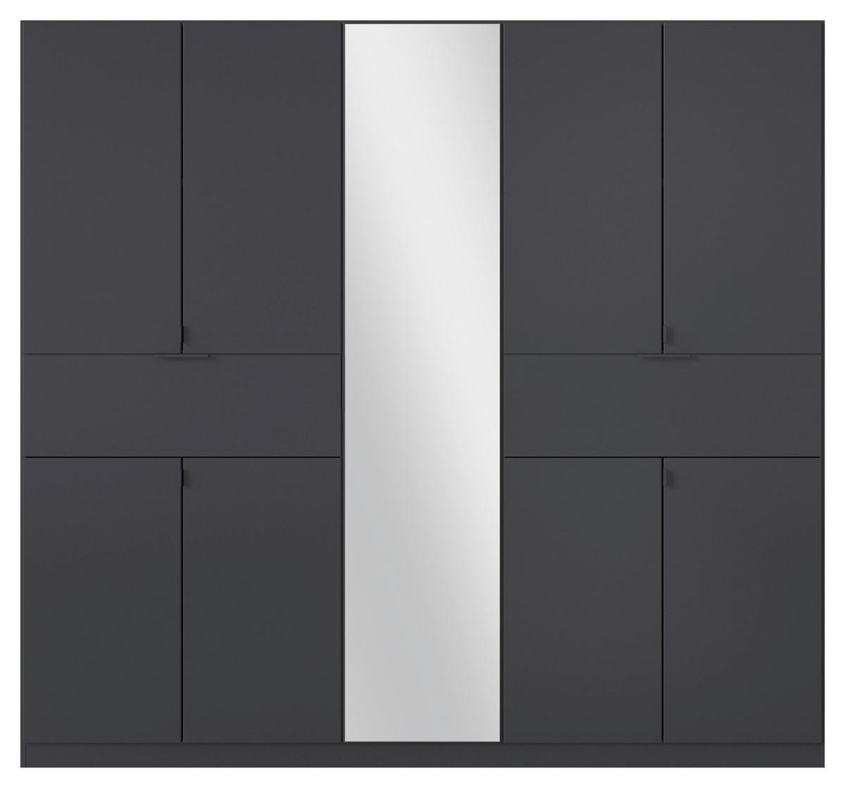 Drehtürenschrank Ticao Grau B: 226 cm - Silberfarben/Grau, MODERN, Holzwerkstoff (226/210/54cm) - Rauch Möbel