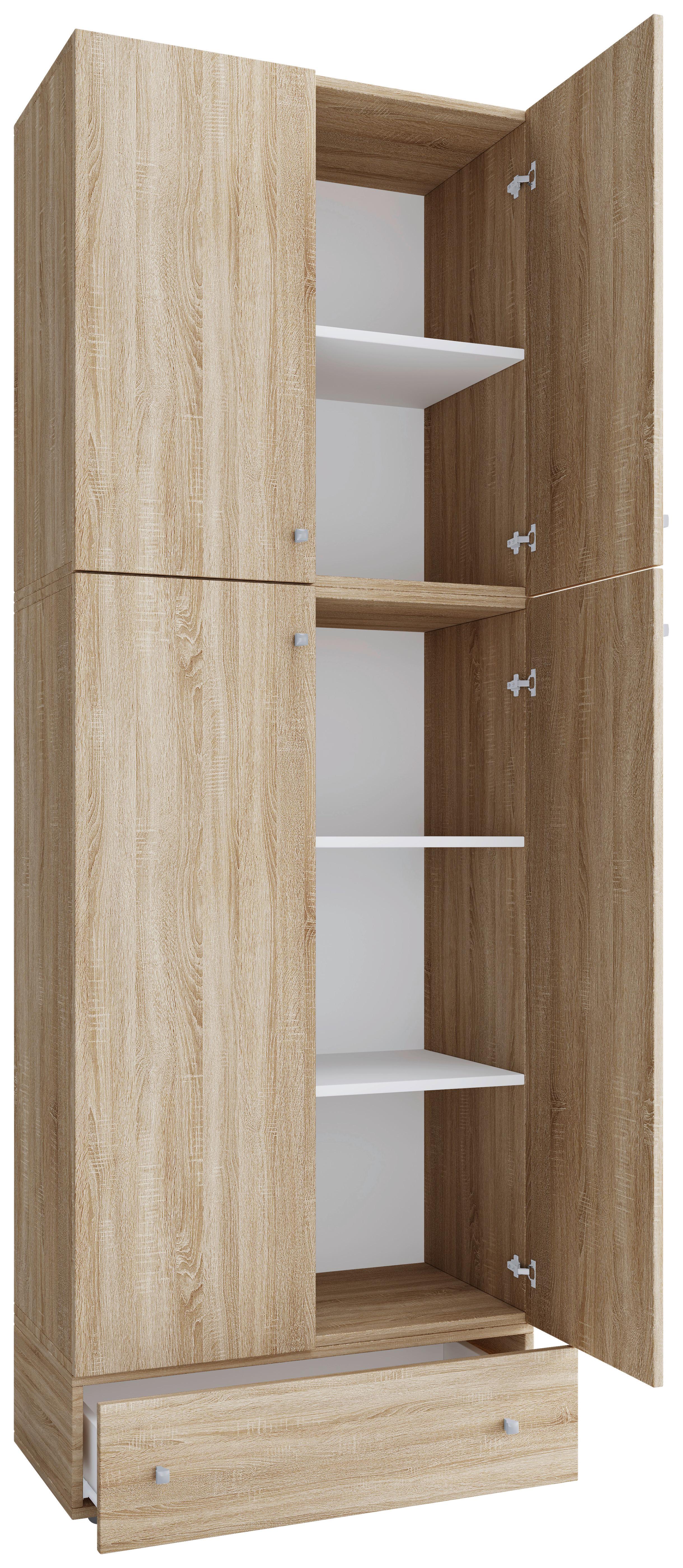 Skrinka na topánky Lona XXL, so zásuvkou, š. 70cm - čierna/sivá, Konventionell, kompozitné drevo/plast (70/200/39cm) - MID.YOU