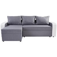 Ecksofa mit Schlaffunktion Racer, Webstoff/Lederlook - Schwarz/Weiß, KONVENTIONELL, Holz/Textil (149/237cm)