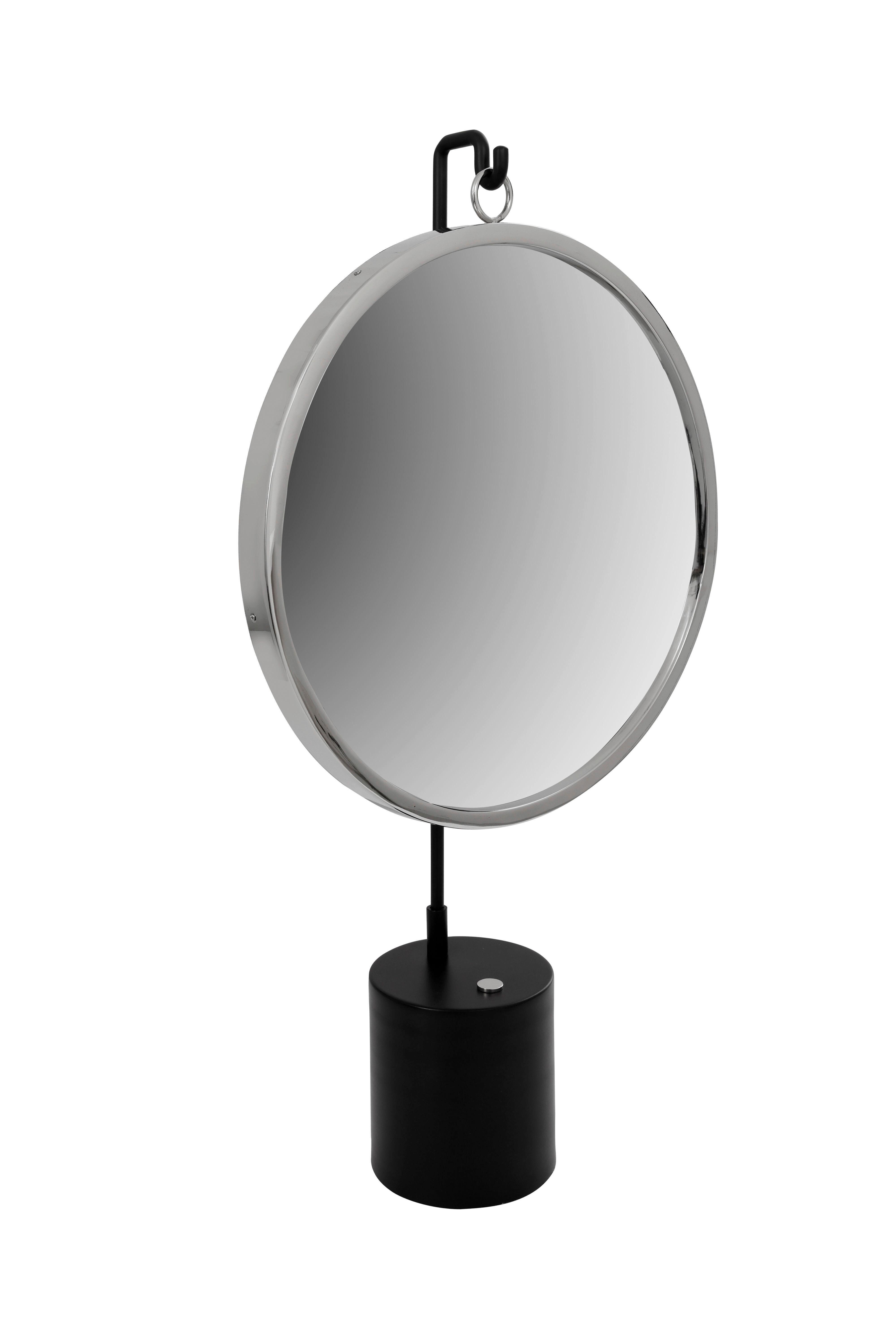 Tischspiegel Eleganca H: 75 Cm Schwarz/silberfarben - Silberfarben/Schwarz, LIFESTYLE, Glas/Metall (41/75/14cm) - Kayoom