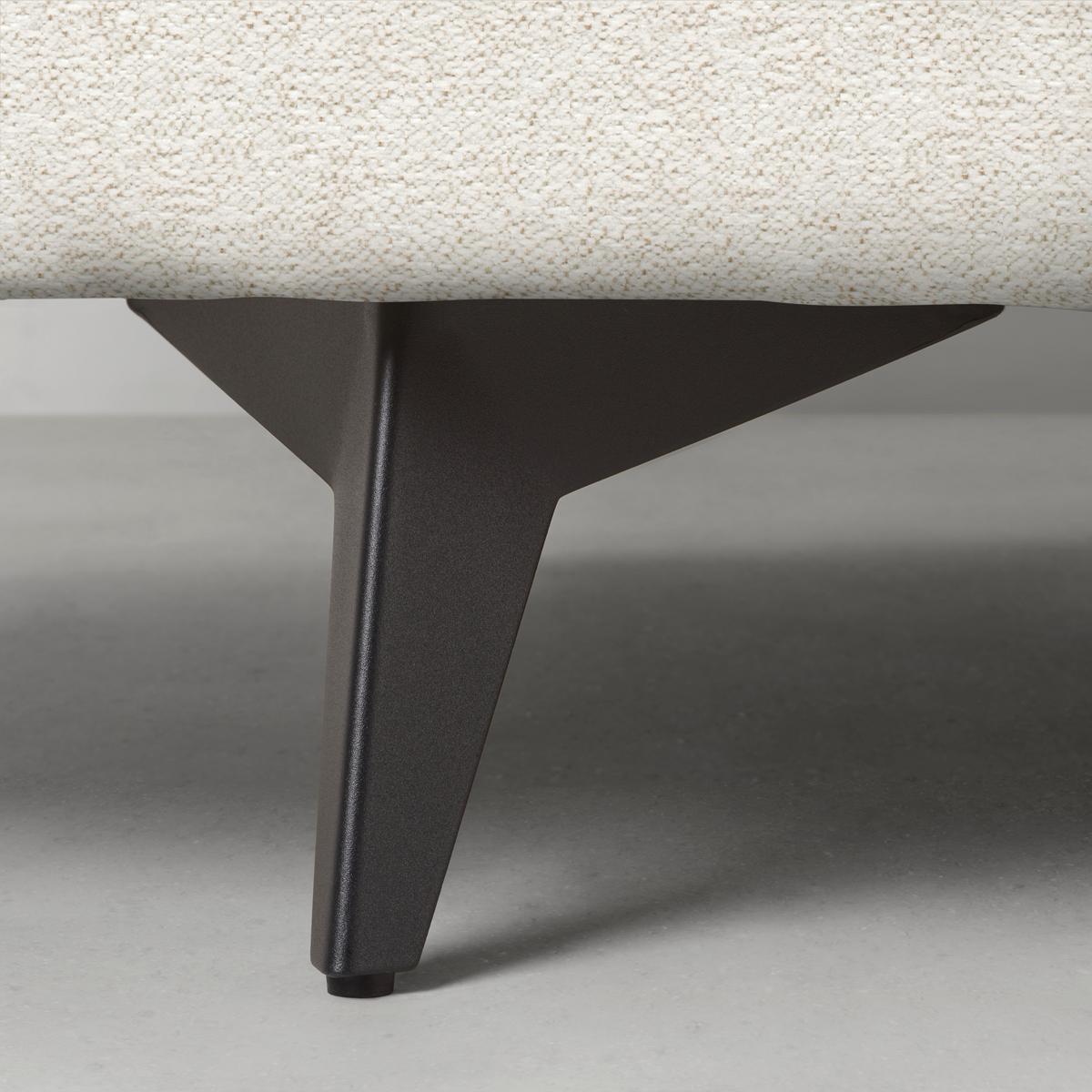 Rohová sedačka AXEL, pravá, béžová tkanina - černá/béžová, Moderní, kov/textil (291/250cm) - Mömax