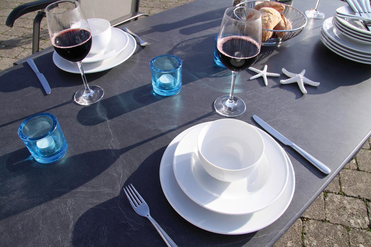 Gartengarnitur 5-Teilig Urban Aluminium/Textil - Platinfarben/Dunkelgrau, Basics, Textil/Metall (160/90/72cm) - Acamp