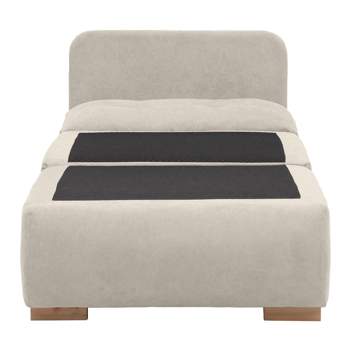 Rozkládací křeslo MODENA, béžová - černá/přírodní barvy, textil/plast (89/88/90cm) - Based