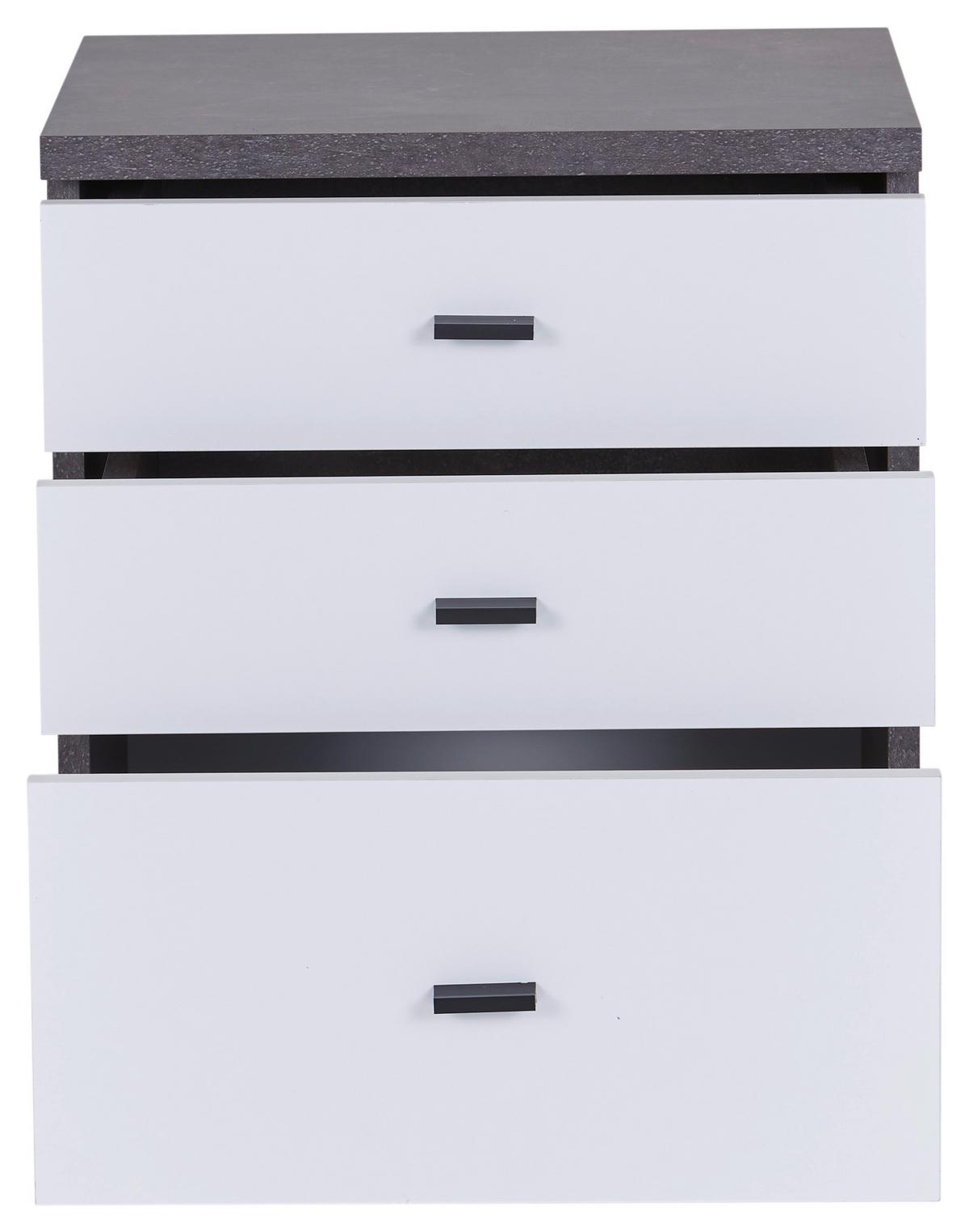Görgős Konténer 4-You *TOP ÁR* - sötétszürke/fehér, Modern, faalapú anyag (43/53/40cm) - Best Price
