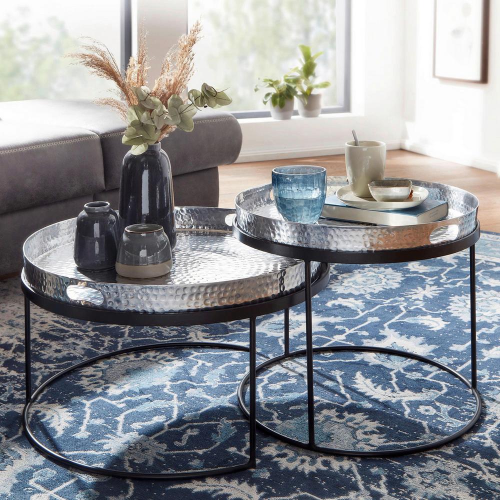 Sada konferenčných stolíkov WOHNLING strieborná