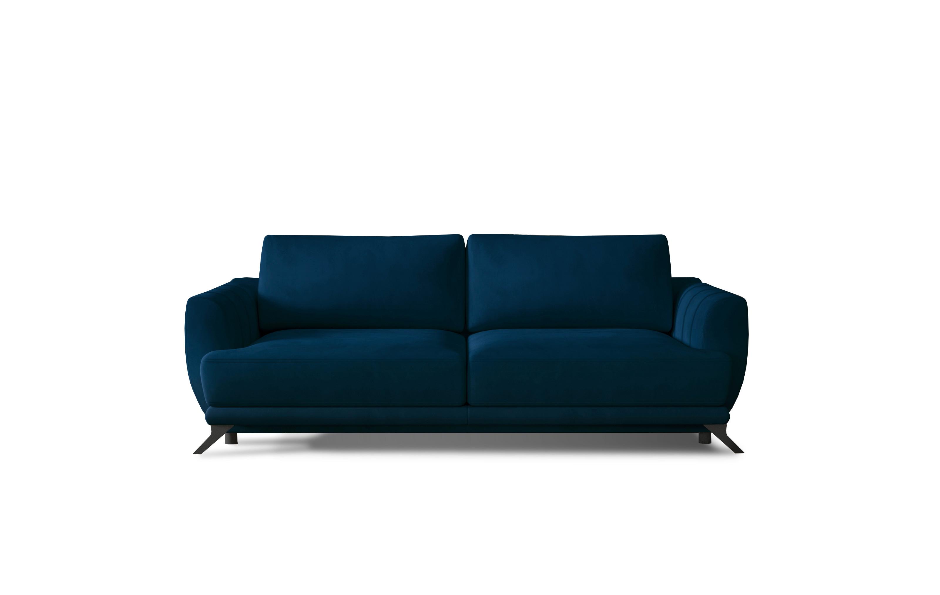 Schlafsofa Megis Blau, B: 242 cm - Blau/Schwarz, Design, Textil (242/90/95cm) - MID.YOU