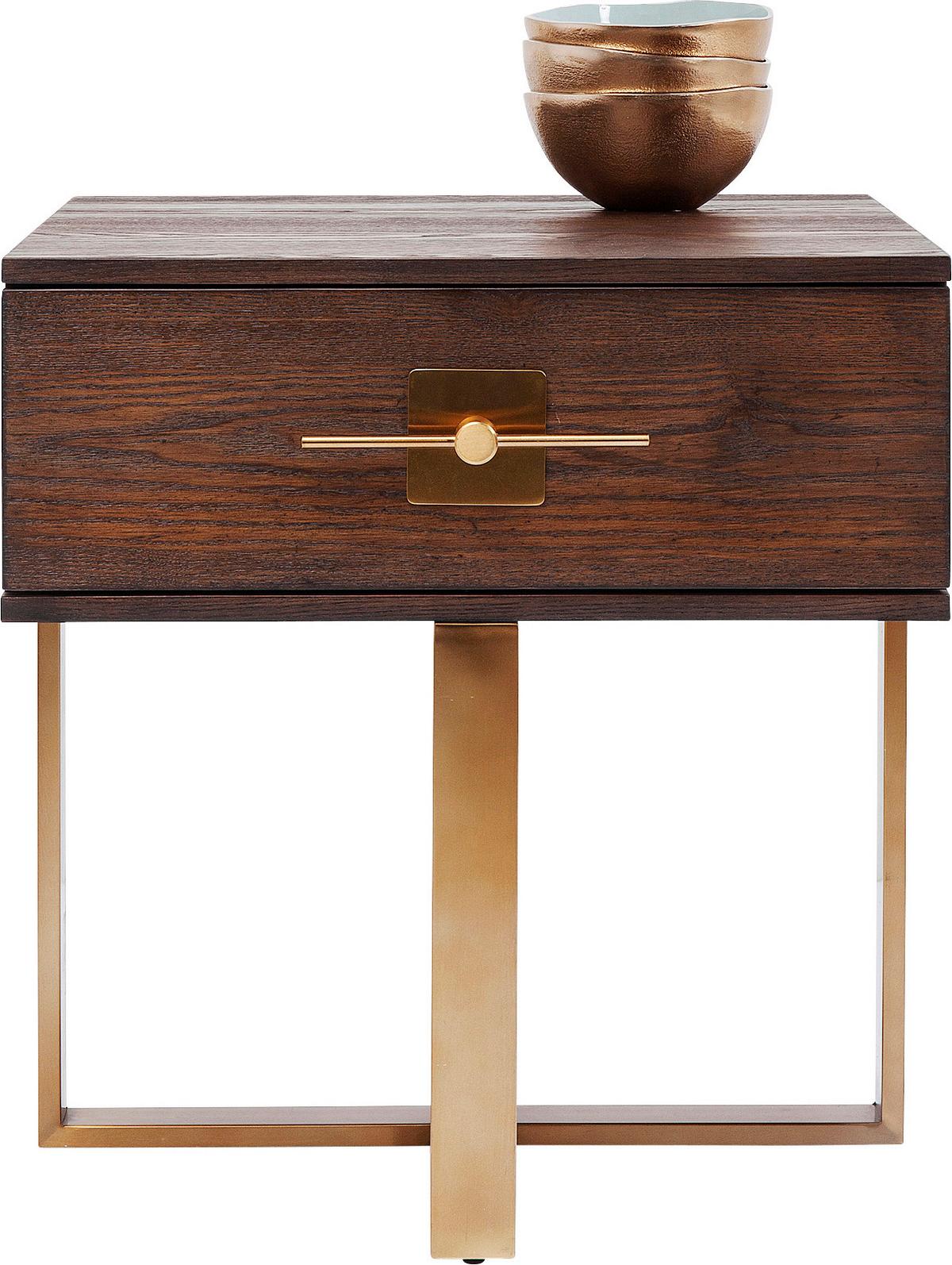 Kommode 55 Cm Osaka, Braun/messingfarben - Messingfarben/Braun, Trend, Holzwerkstoff/Metall (55/60/55cm) - Kare-Design