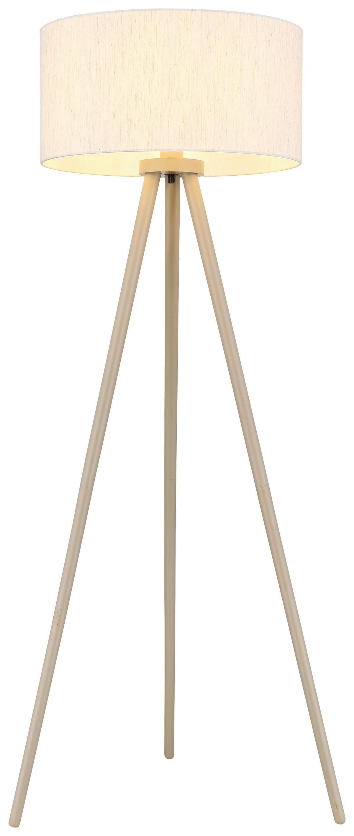 Stehleuchte Holz/Textil 40W, DxH: ca. 57x148 cm - Sandfarben/Naturfarben, Natur, Holz/Textil (57/148cm) - Globo