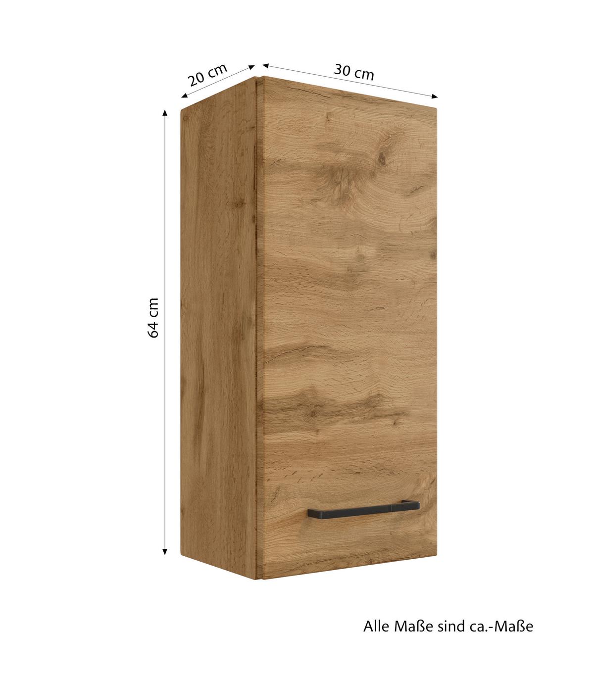 Hängeschrank Manchester B: 30 cm Eiche Wotan Dekor - Eichefarben, MODERN, Holzwerkstoff (30/64/20cm) - Held