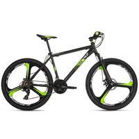Mountainbike, Schwarz/grün 26 Zoll, Rahmen 46 Cm - Schwarz, Basics, Metall (25/140/60cm)