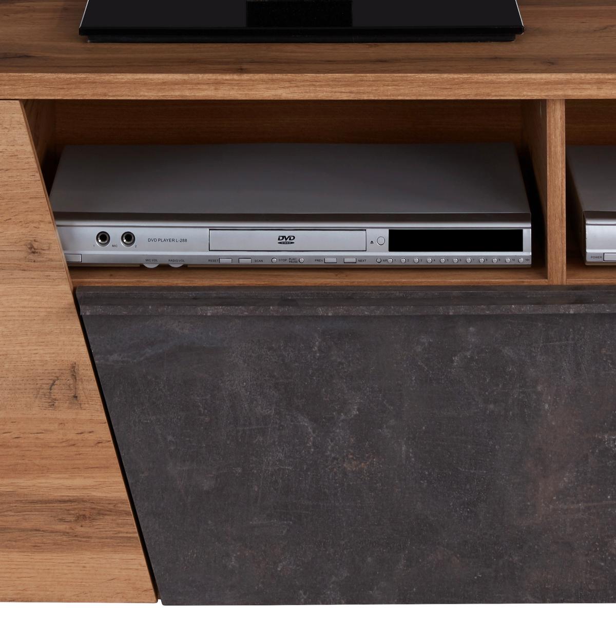 Tv-lowboard Venedig B: 140 Cm Dunnkelgrau Eiche Dekor - Eichefarben/Dunkelgrau, MODERN, Holzwerkstoff (140/47/40cm)