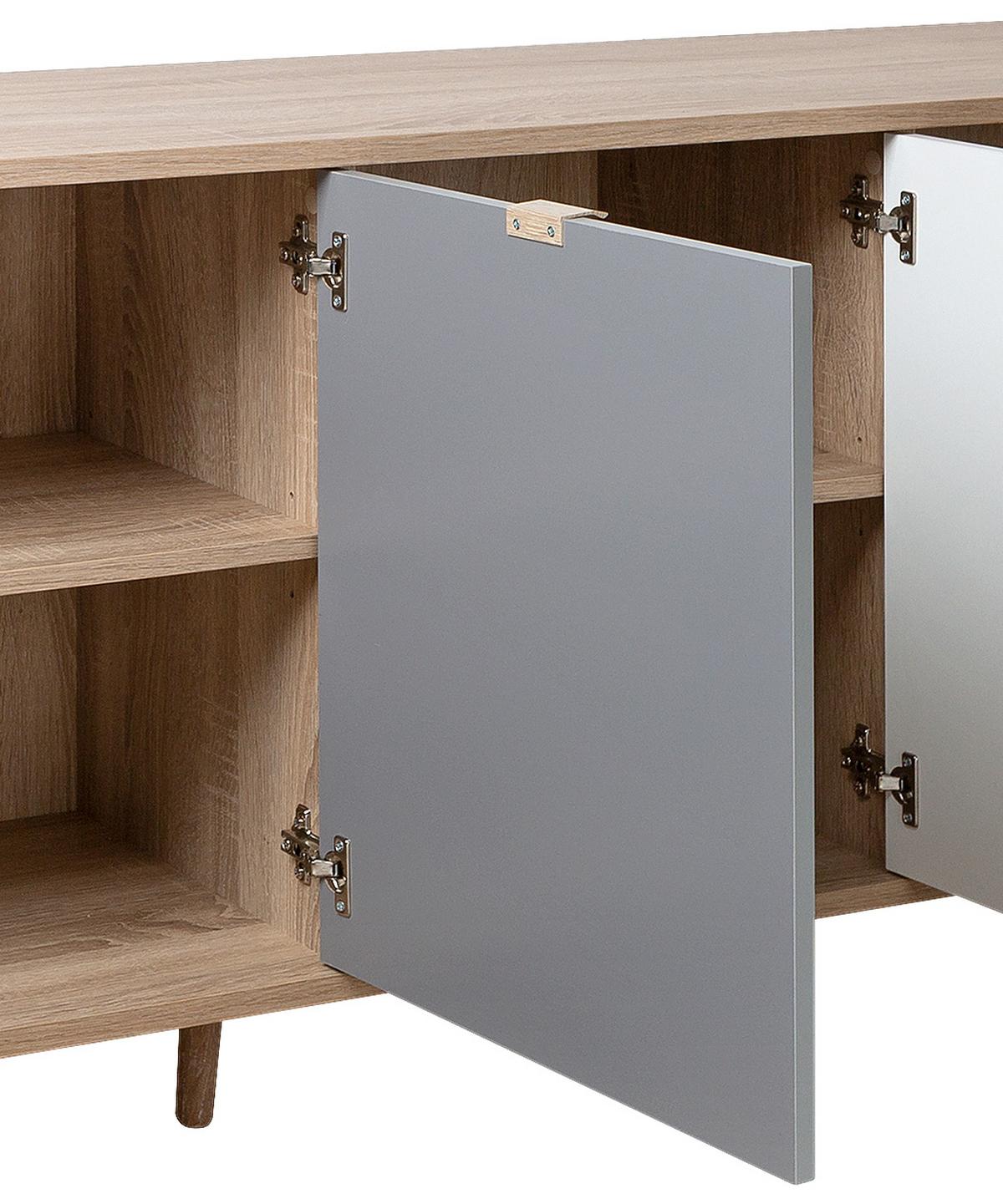 Sideboard Dekor 180 Cm Cube 56-Trend, Eiche/farbig - Eichefarben/Petrol, Trend, Holzwerkstoff (180/71/40cm) - MID.YOU