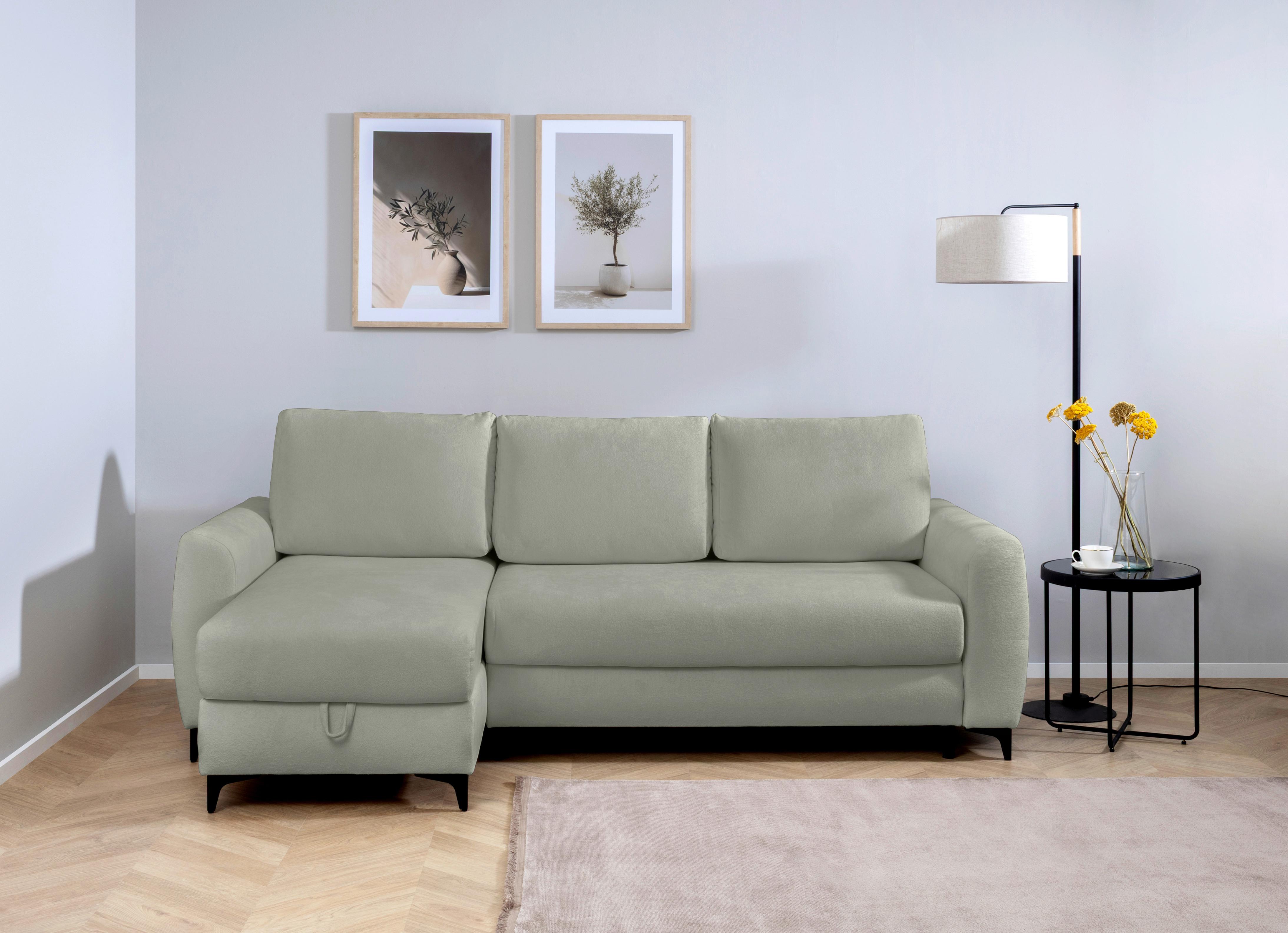 Ecksofa Moli, Grau S: 236x148 cm - Schwarz/Grau, Design, Textil (236/148cm) - MID.YOU