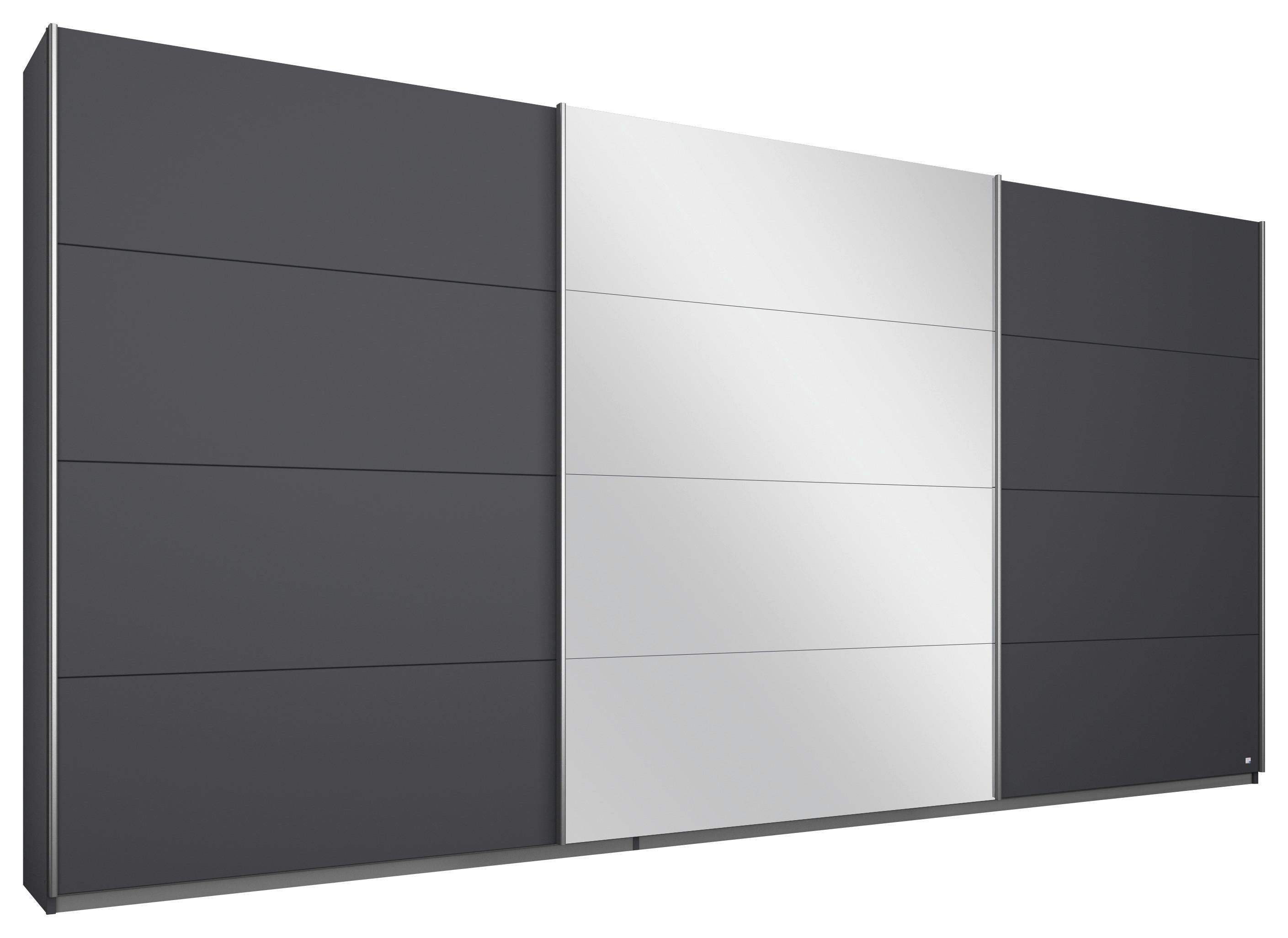 Schwebetürenschrank Mit Spiegel 361cm Miami, Grau - Grau, MODERN, Holzwerkstoff (361/229/62cm) - Luca Bessoni