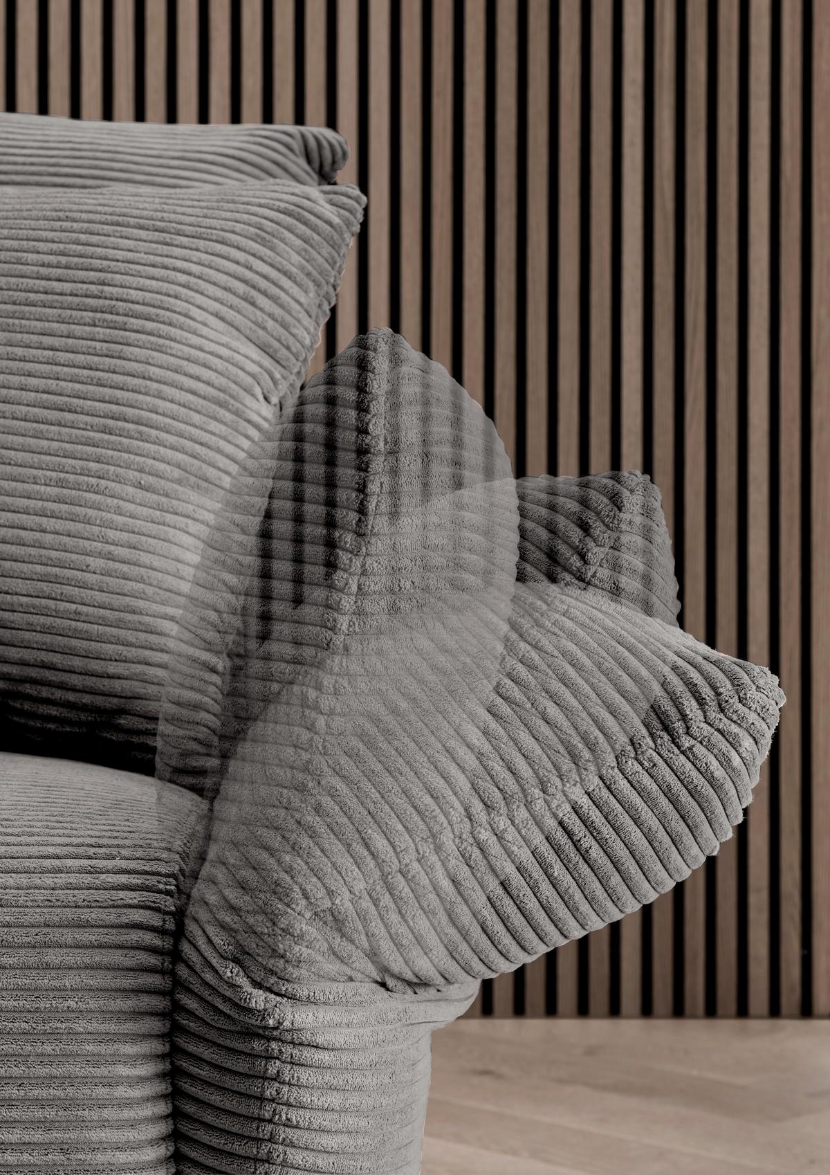 3-Sitzer-Sofa Vanilla Grau - Schwarz/Grau, Design, Textil (201/97/102cm) - Livetastic