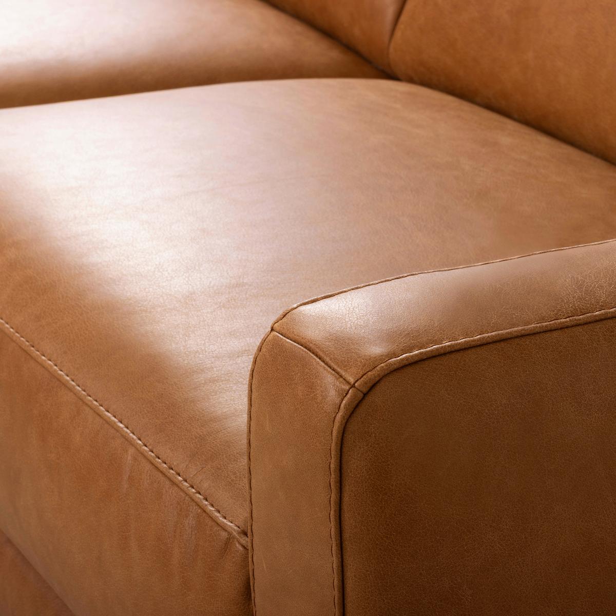 2-Sitzer-Sofa Spring, Cognac 157 cm - Cognac/Schwarzchrom, Design, Leder (157/85/92cm) - Livetastic