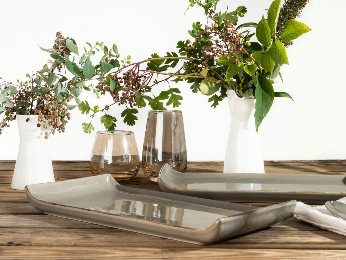 SERVIERPLATTEN-SET 33017 NATURE COLLECTION - Grau, Trend, Keramik (16,5/33cm) - Creatable