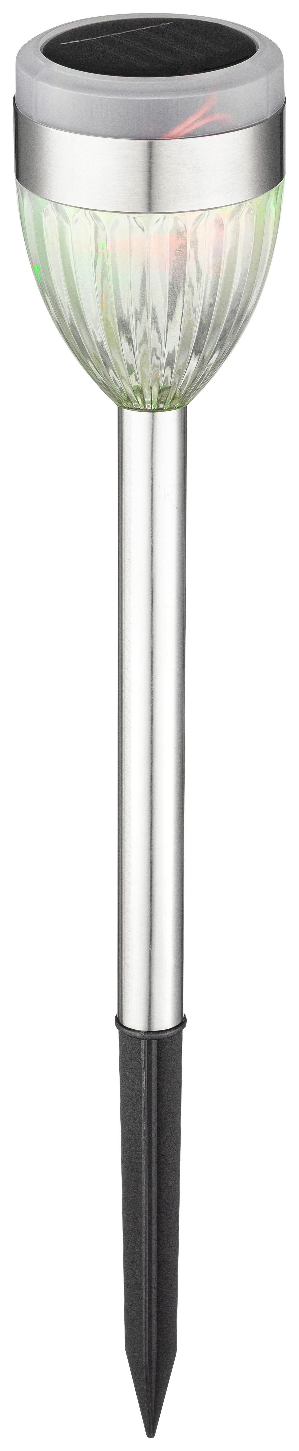 Solarleuchte Darina - Edelstahlfarben/Schwarz, Basics, Kunststoff/Metall (6/36,5cm) - Homezone