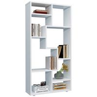 Regál Lanisa, biely - sivá/biela, Modern, kompozitné drevo/plast (58/116/20cm) - MID.YOU