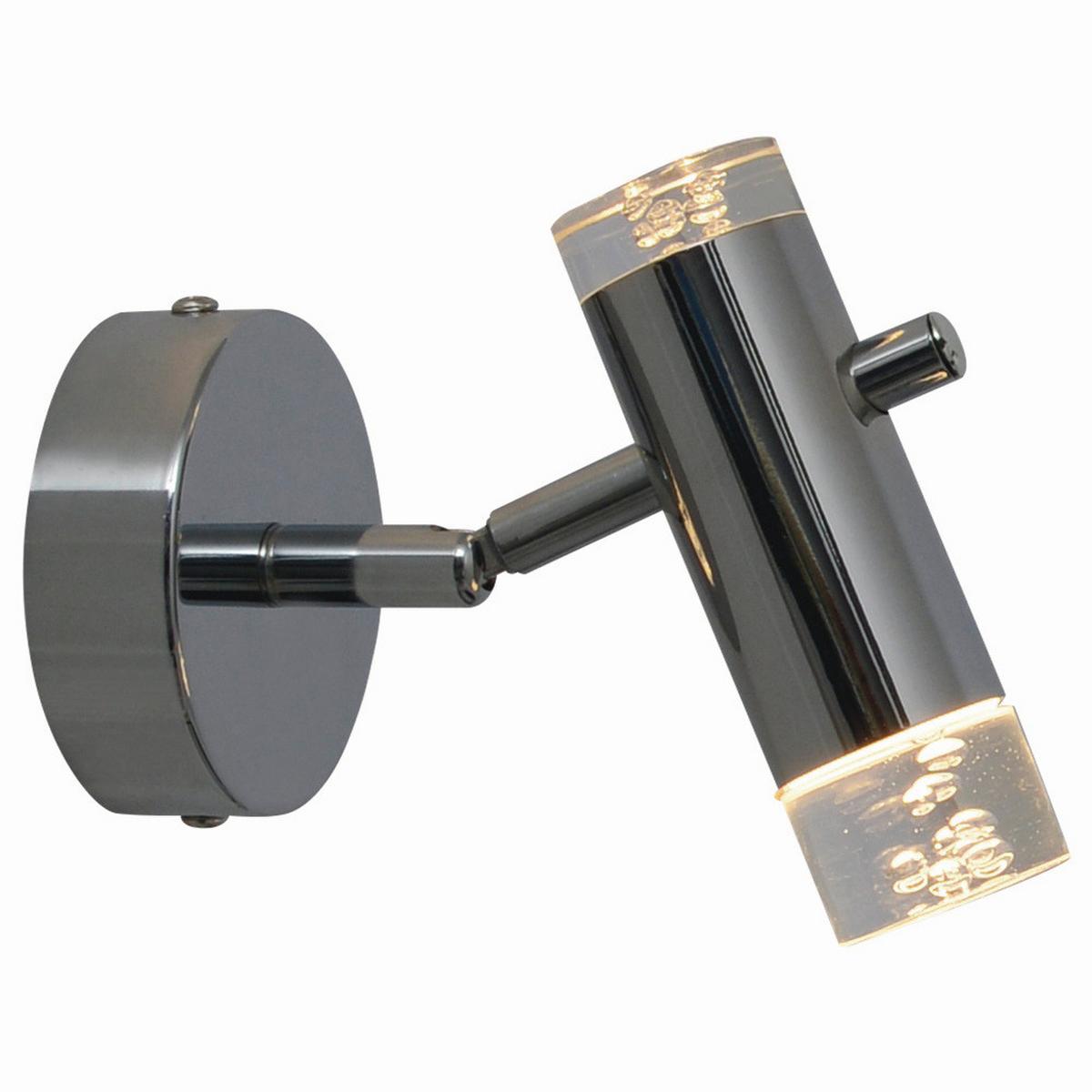 Strahler Garda 1-flammig Ø 12 Cm - Klar/Chromfarben, Basics, Kunststoff/Metall (12/15,50cm) - Näve