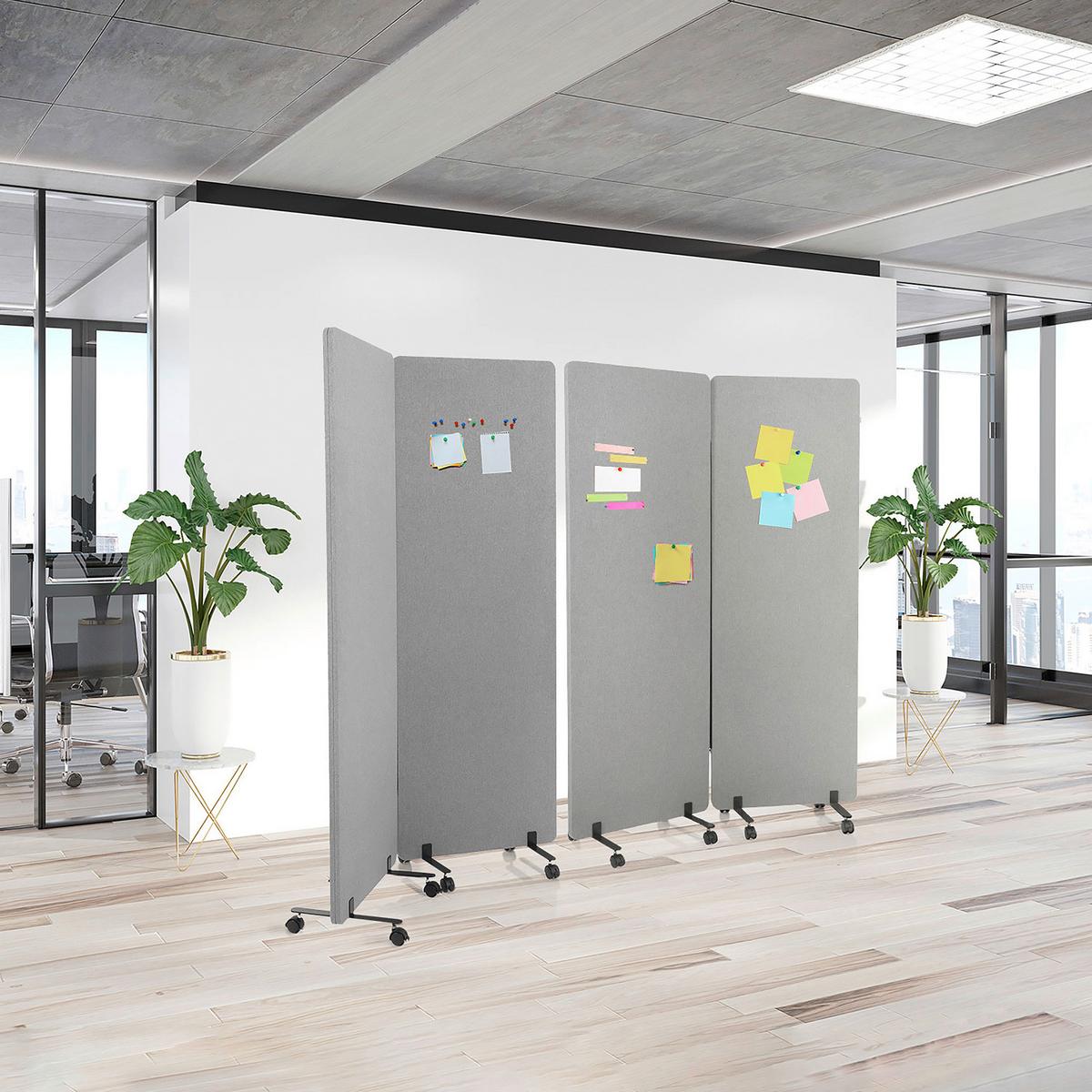 Trennwand Flexmiut - Hellgrau, Basics, Kunststoff/Textil (60/177/35cm) - MID.YOU