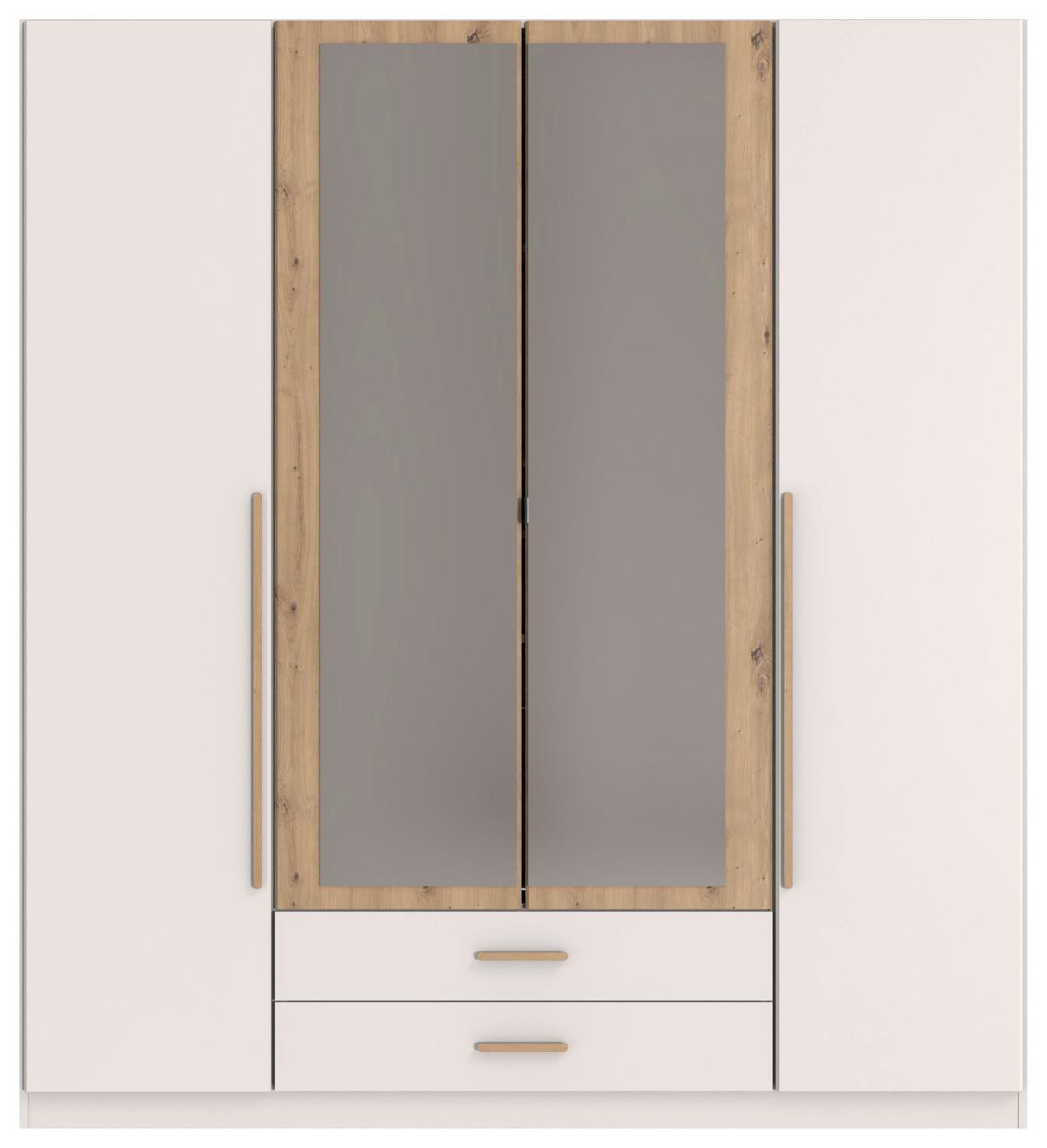 Šatní skříň MARBURG, šířka 180 cm - bílá/dub artisan, Konvenční, kompozitní dřevo/sklo (180/199/58cm) - Mömax