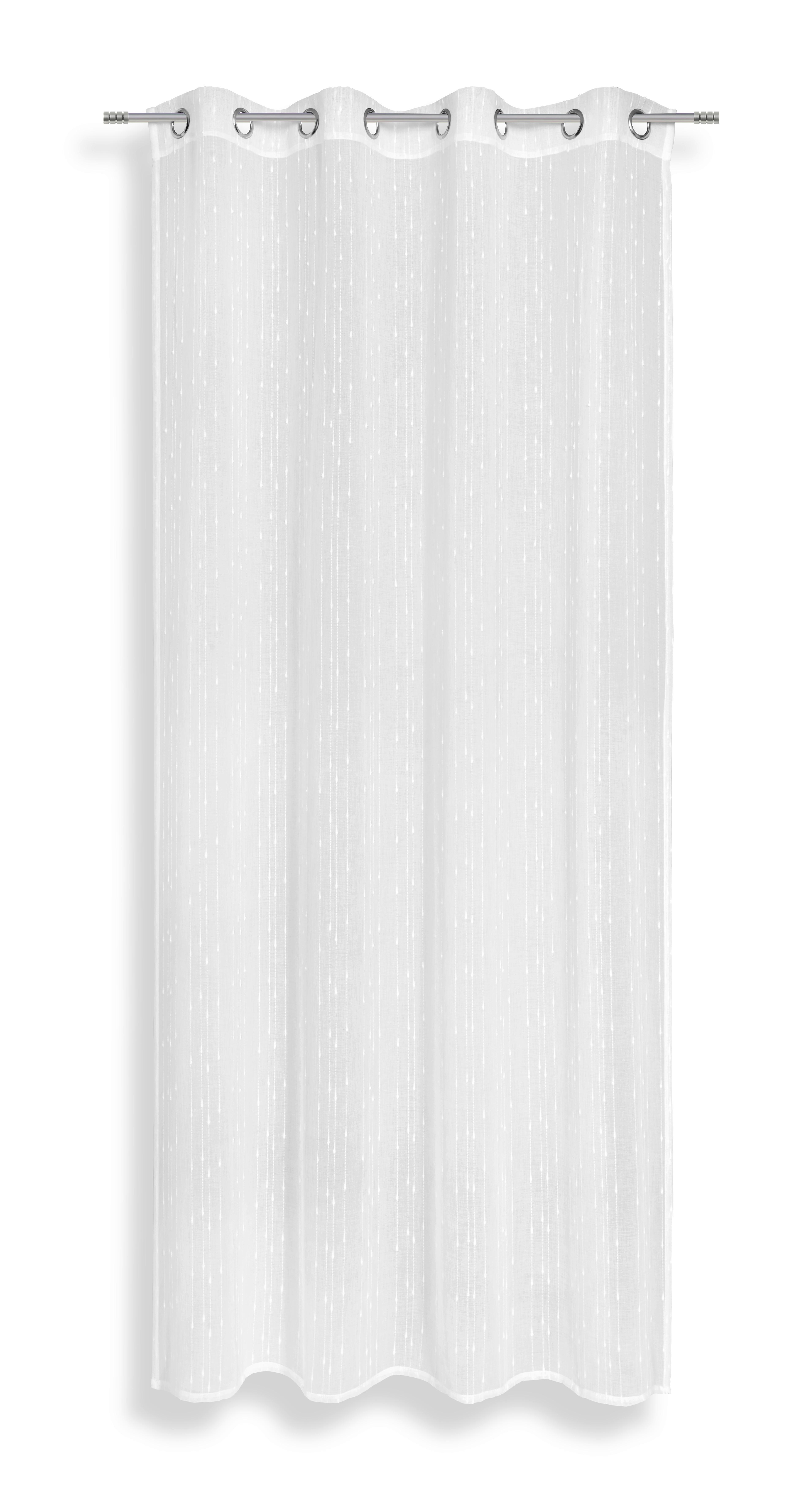 Vorhang Mit Ösen Kamila 140x245 Cm  Weiß - Weiß, MODERN, Textil (140/245cm) - Luca Bessoni