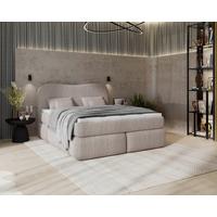 Boxspringbett mit Topper 180x200 Isla - Buchefarben/Braun, Basics, Holz/Holzwerkstoff (180/200cm) - Livetastic