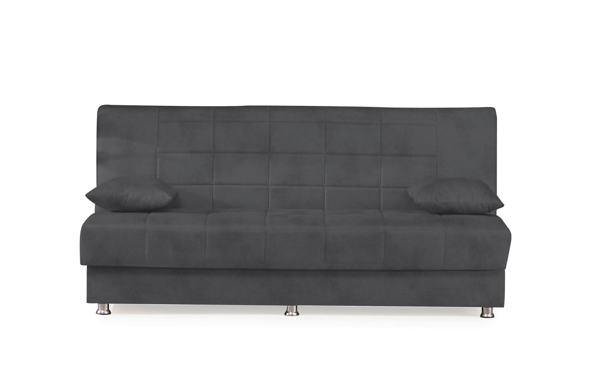 3-Sitzer-Sofa Hamilton Mit Schlaffunktion Grau - Chromfarben/Grau, Design, Textil (190/87/87cm) - Livetastic