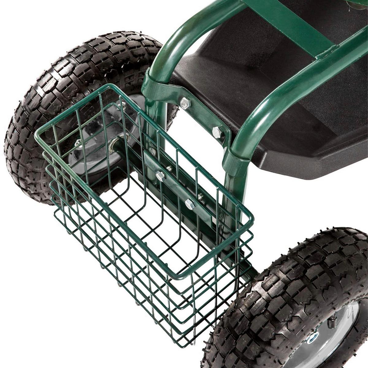 Gartengerätewagen Mit Sitz Grün - Dunkelgrün, Basics, Kunststoff/Metall (81/45/86cm) - Ambia Garden