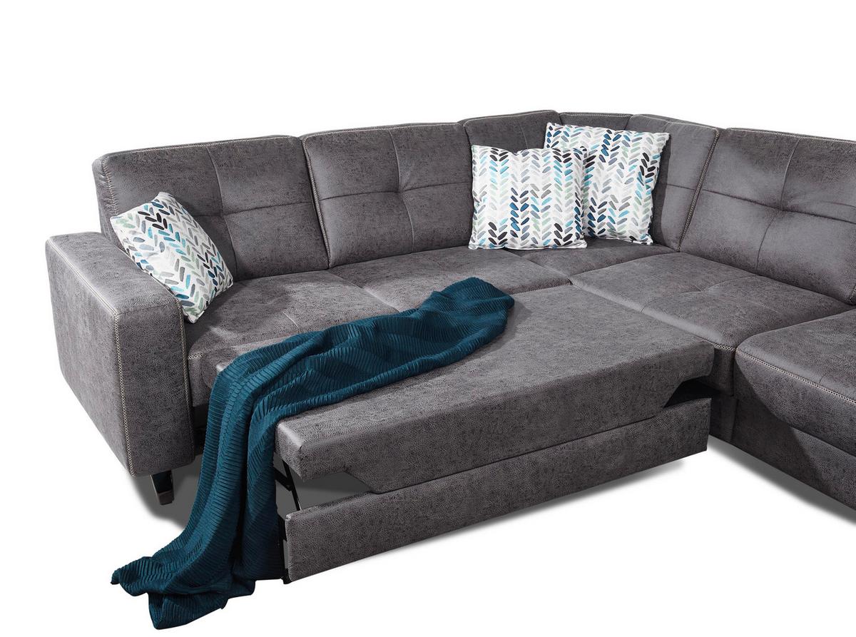 Sedacia súprava Varese bez funkcií a opierok hlavy - čierna/antracitová, Modern, kov/textil (237/219cm) - James Wood