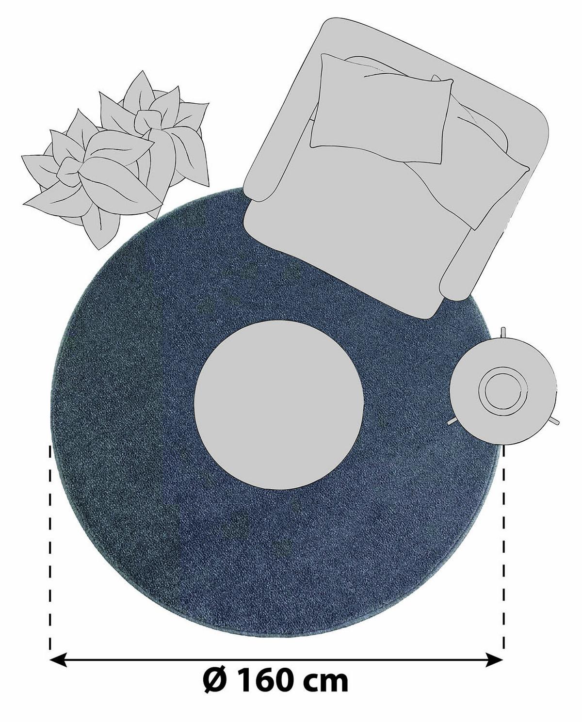 Koberec s vysokým vlasem, 160 cm, světle šedá - světle šedá, Design, textil (160cm) - Novel