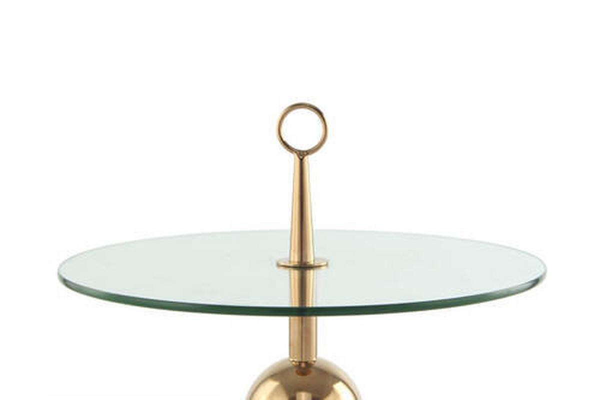 Beistelltisch Mit Glasplatte Rund Ontario, Klar/roségold - Goldfarben, MODERN, Glas/Metall (46/46/52cm) - Kayoom