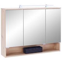 Zrkadlová skrinka FRESH v dekore dub Artisan - biela/chrómová, Konventionell, kov/kompozitné drevo (100/75/20cm) - Ondega