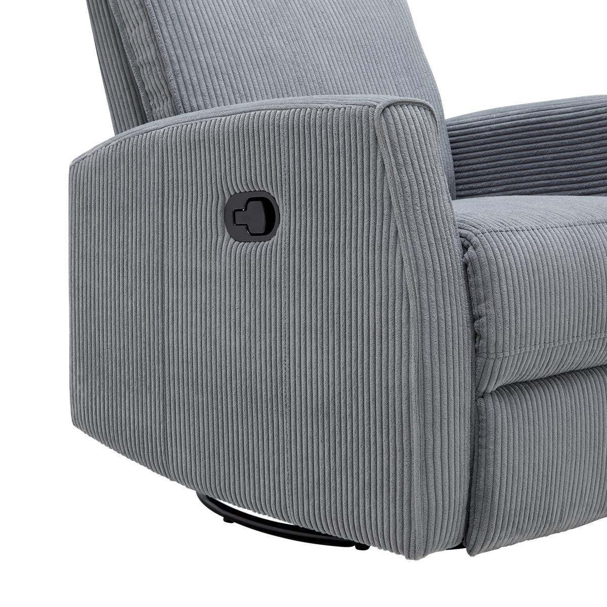 Relaxačné kreslo MELINDA, tm.sivý menčester, max. 140 kg - čierna/tmavosivá, Konventionell, kov/drevo (76/103/96cm) - Mömax