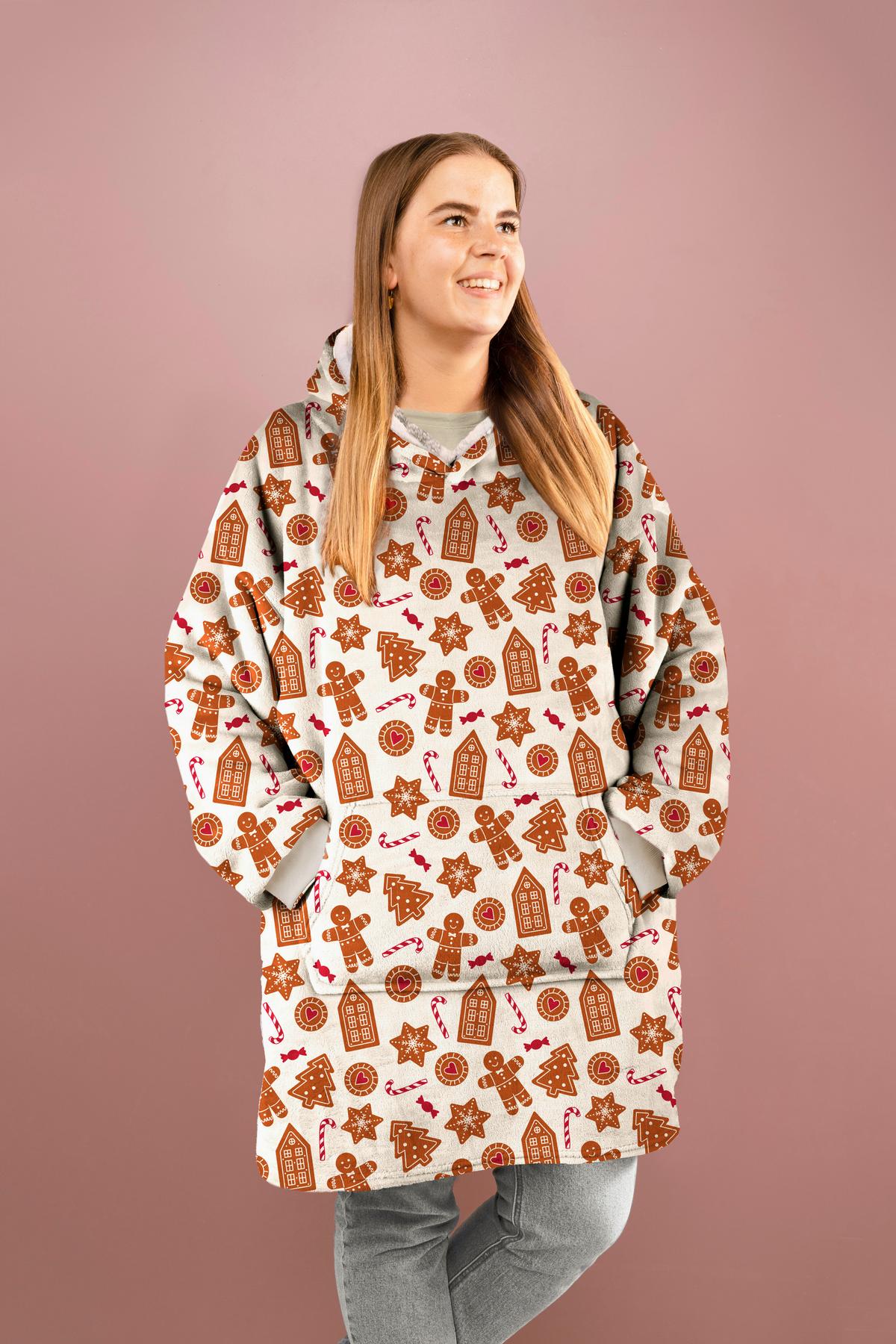 PONČO HOODIE GINGERBREAD - vícebarevná, Basics, textil (87/70cm) - MISTRAL