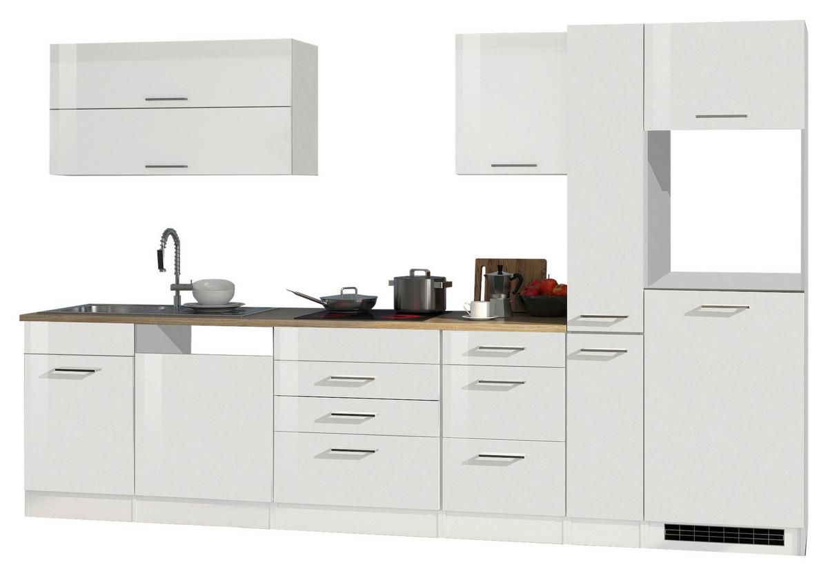 Küchenleerblock Mailand Weiß B: 330 cm - Weiß Hochglanz/Weiß, MODERN, Holzwerkstoff (330cm) - Held