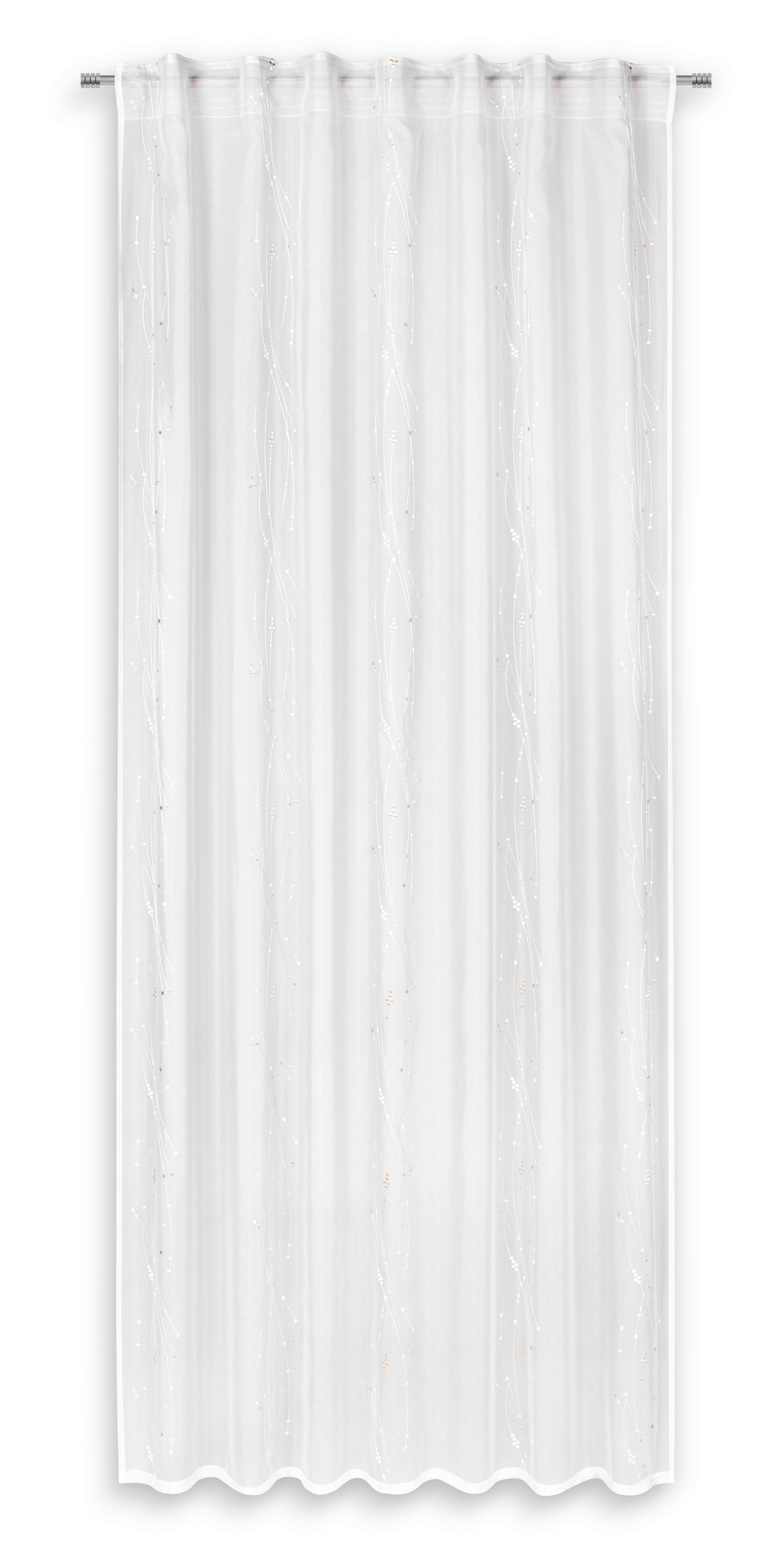 Fertigvorhang Elisa - Goldfarben/Weiß, MODERN, Textil (140/245cm) - Luca Bessoni