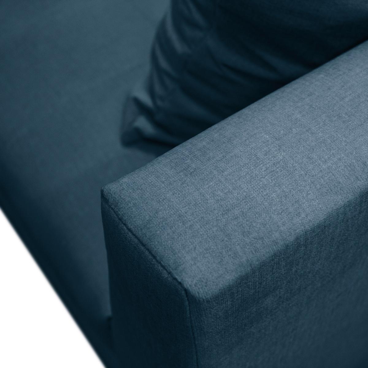 Ecksofa Pruno Dunkelblau S: 247x174 Cm - Schwarz/Dunkelblau, Design, Textil (247/174cm) - MID.YOU