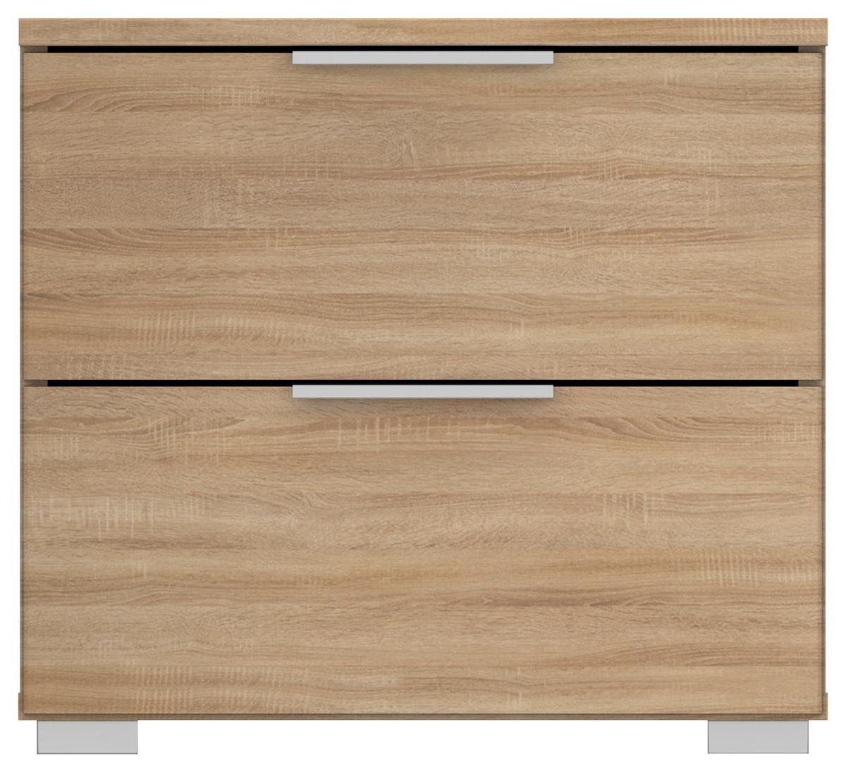 Nachtkästchen Alabama Sonoma Eiche Dekor H: 43 cm Alabama - Alufarben/Sonoma Eiche, MODERN, Holzwerkstoff (47/43/42cm) - Rauch Möbel