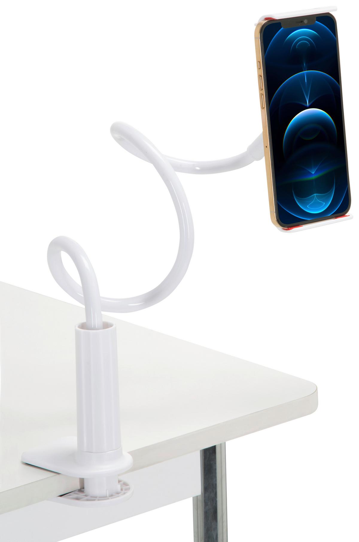 Handyhalterung Flexmobi I Weiß - Weiß, MODERN, Kunststoff/Metall (11,5/80/1cm) - MID.YOU