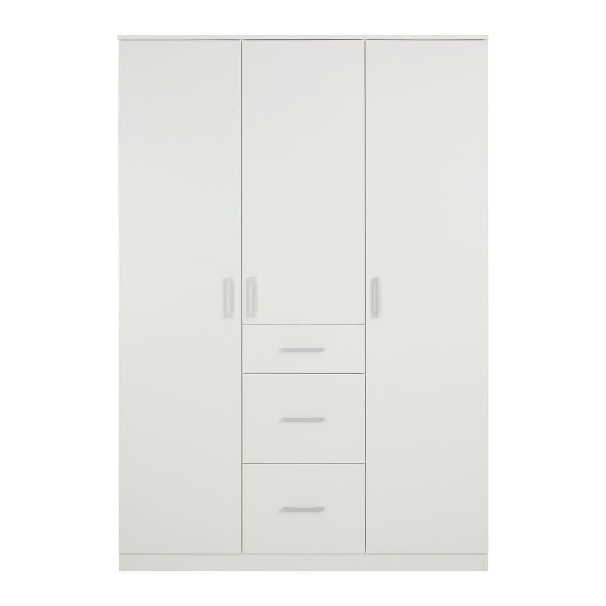 SKRIŇA S OTOČNÝMI DVERAMI LASSE 3T - biela, Konventionell, drevo (135/197/55cm)