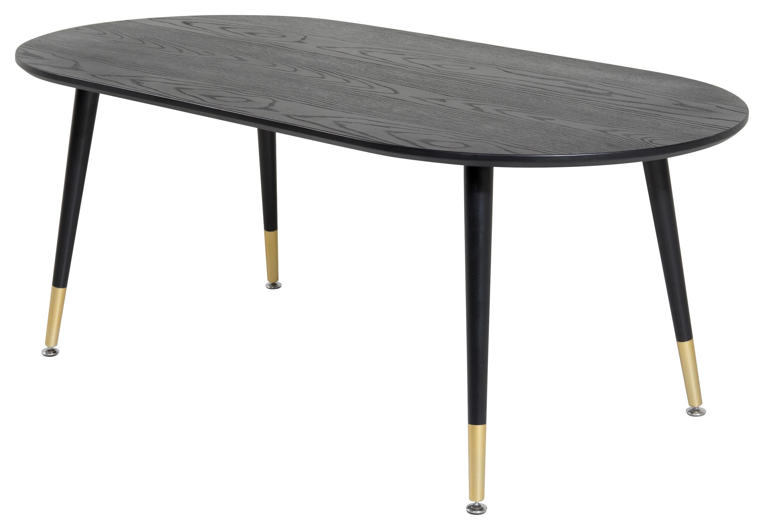 Couchtisch Dipp - Messingfarben/Schwarz, Design, Holzwerkstoff/Metall (120/60/47cm) - Livetastic