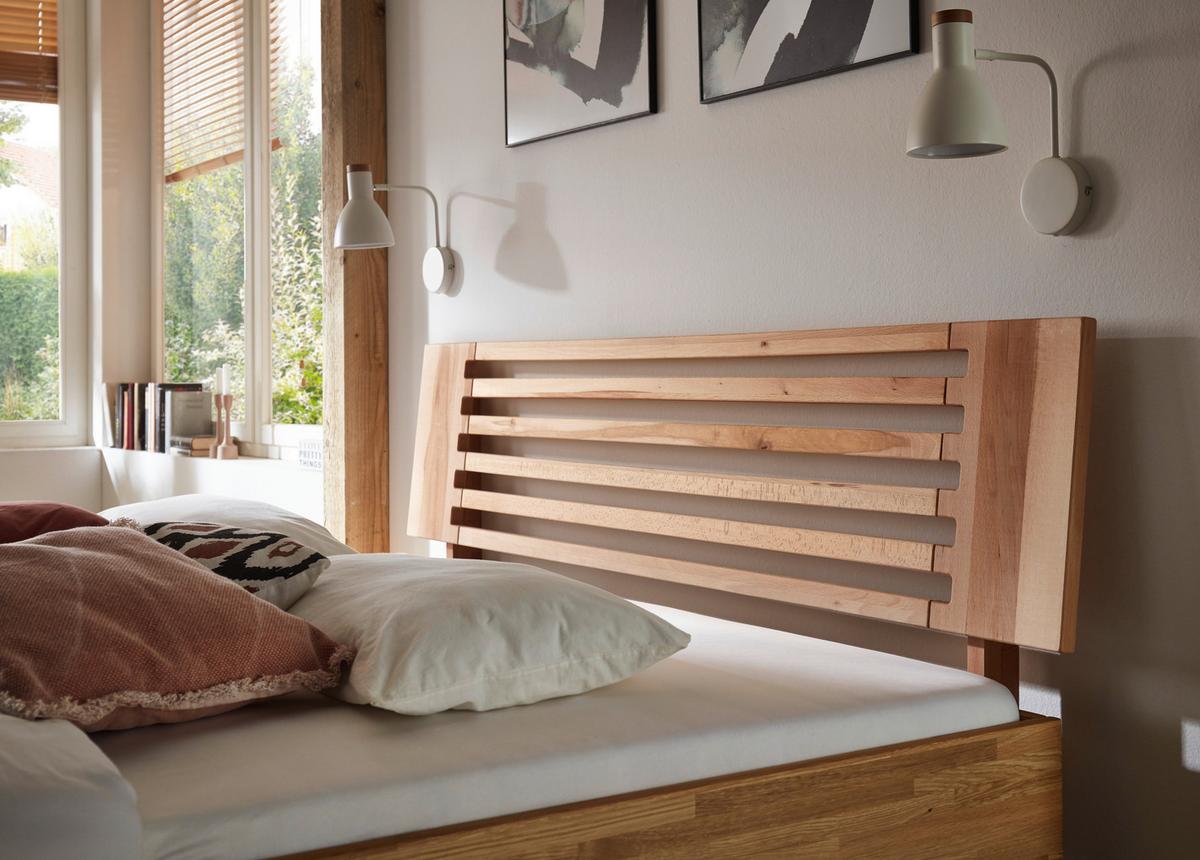 Bett Como Naturfarben /kernbuche 160x200cm - Naturfarben/Kernbuche, MODERN, Holz (160/200cm) - MID.YOU