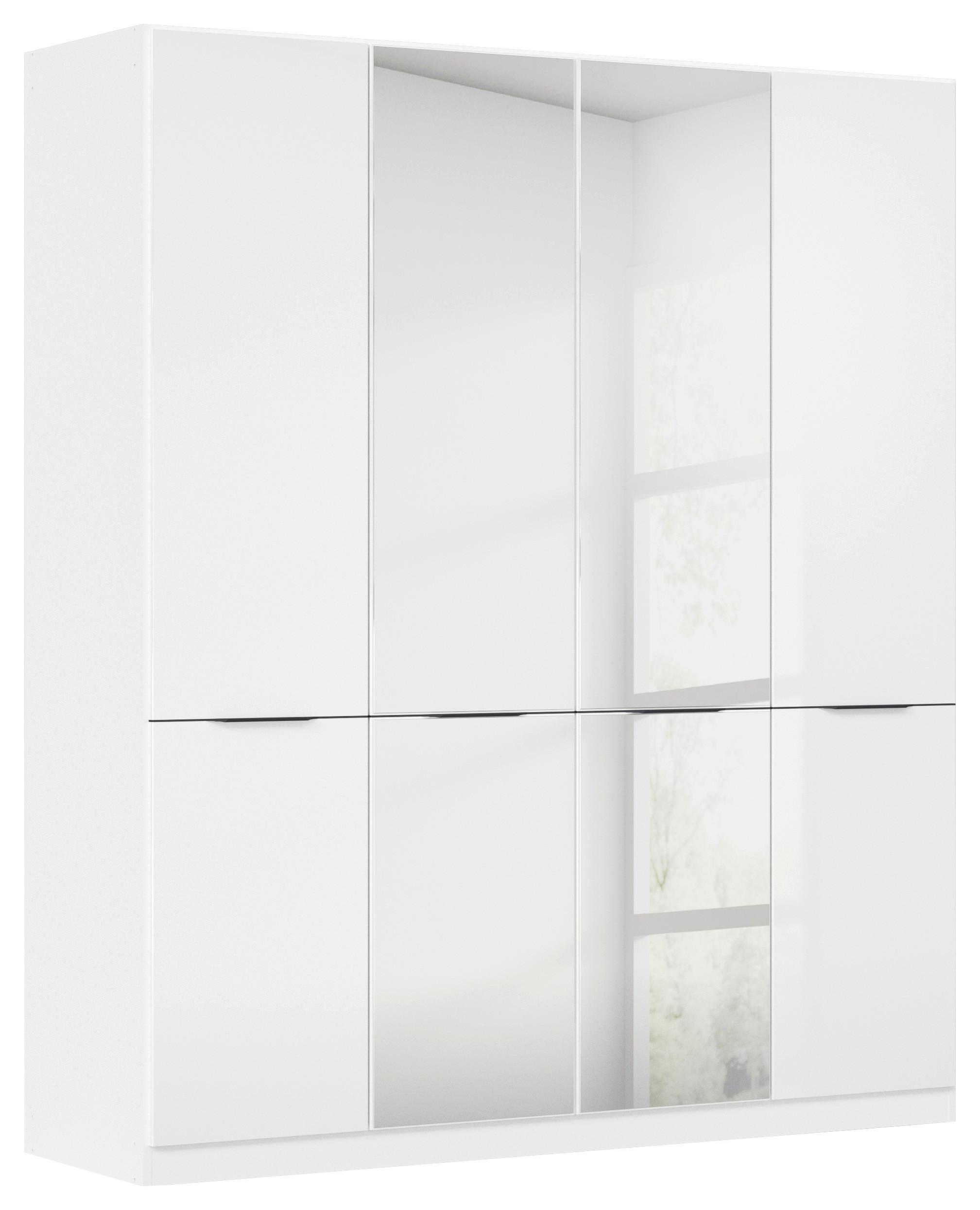 Šatní skříň MAX - bílá/šedá, Konvenční, kompozitní dřevo/plast (181/210/54cm)