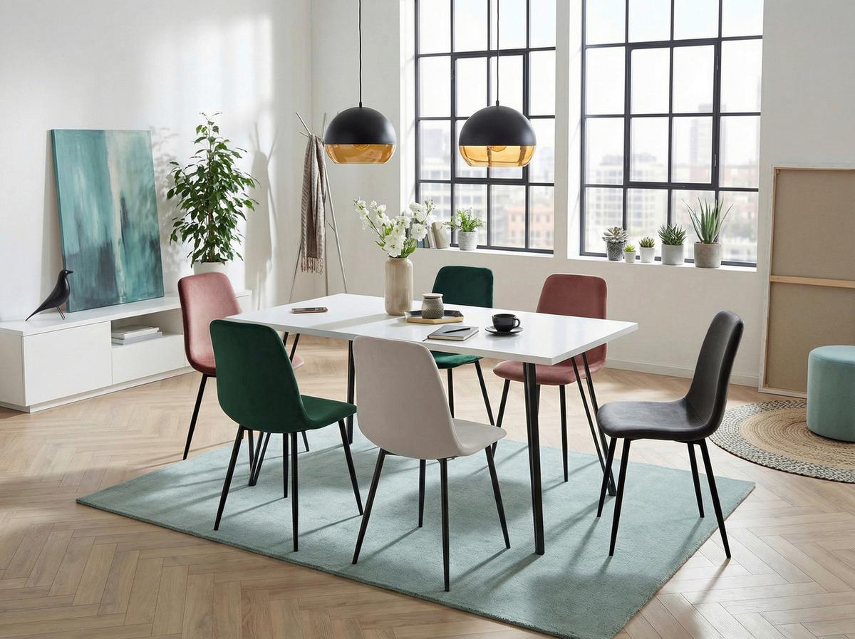 Stuhl-set Leipzig S 2er-Set - Altrosa/Schwarz, MODERN, Textil/Metall (44/92/54cm) - MID.YOU