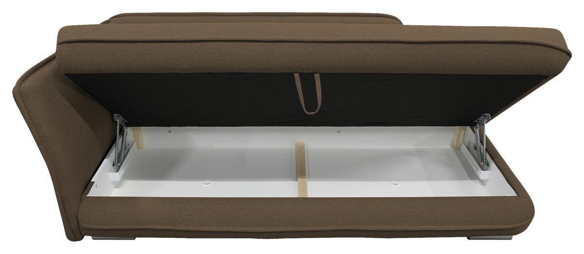 Liege Latte Braun Inkl. Bettkasten Ottomane Links - Silberfarben/Braun, Design, Textil (107/84/99/224cm) - MID.YOU